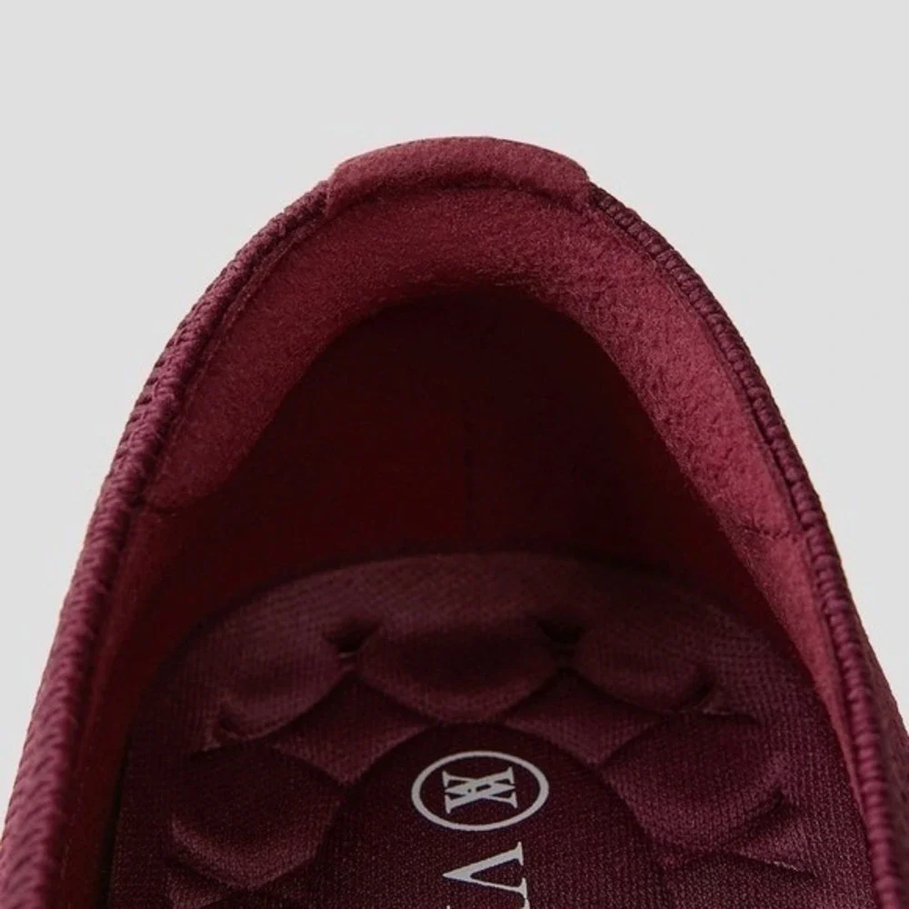 Vivaia Wedge Heel Knit Pointed Toe Slip On‎  Shoes Burgundy EU/38.5 US/7.5